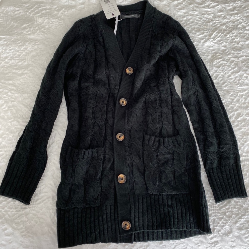 Cable knit cardigan